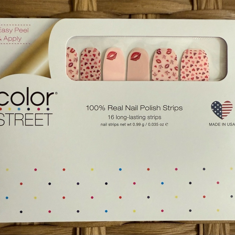 Color Street Charmed and Dangerous Pink and Red Nail Polish Strips